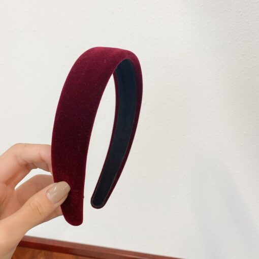1PC Fashion Women Summer Velvet Headband Vintage Wide Side Press Elastic Hair Bands Soft Solid Girls Headwear Hair Accessories