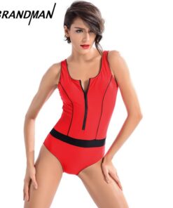 New European and American one-piece zipper fashion triangle sports women's swimsuit