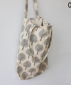 41*32cm New Arrival Women Girl Foldable Reusable Print Shopping Bag Eco Tote Handbag Beach Bag Cotton Linen Shoulder Bag