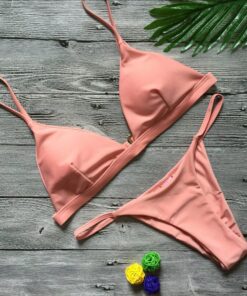 Women Swimwear Push Up Swimsuit One Shoulder Solid Black Red Brazilian Bikini Set 2020 Biquini Bathing Suit Beach Swimming Suit