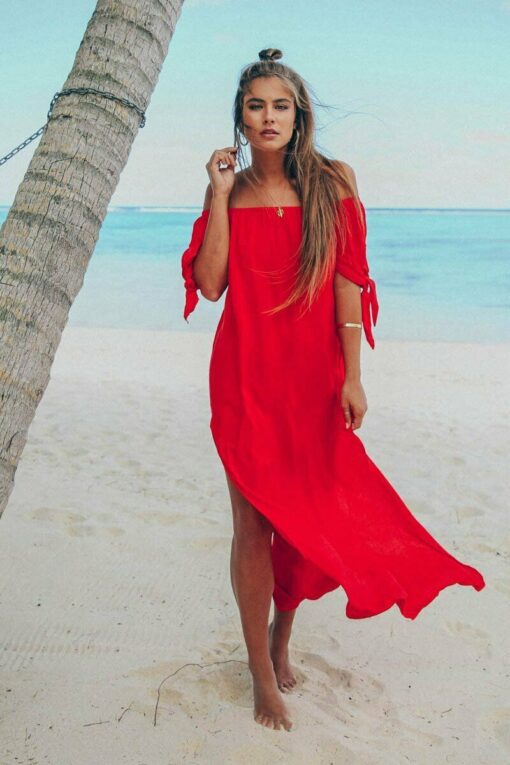 Summer New Arrival Women Dress Cover-Ups Sexy Ruffle Off Shoulder Beachwear See-through Chiffon Maxi Dresses Beach Sundress