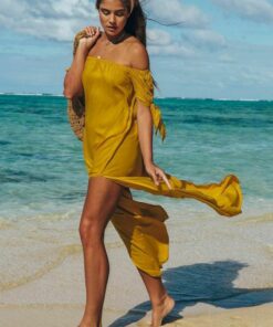 Summer New Arrival Women Dress Cover-Ups Sexy Ruffle Off Shoulder Beachwear See-through Chiffon Maxi Dresses Beach Sundress