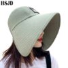 Women Summer Large Wide Brim Adjustable Visor Beach Hats Foldable Anti-UV Women Sun Hat Outdoor Travel Panama Female Cap Bonnet