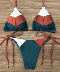 String bikinis 2019 Mujer Brazilian thong bikini set Halter swimwear women Patchwork swimsuit female bathing suit Bandage new