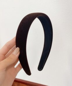 1PC Fashion Women Summer Velvet Headband Vintage Wide Side Press Elastic Hair Bands Soft Solid Girls Headwear Hair Accessories