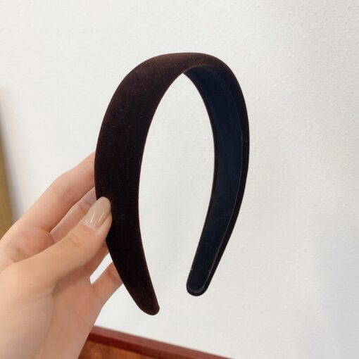 1PC Fashion Women Summer Velvet Headband Vintage Wide Side Press Elastic Hair Bands Soft Solid Girls Headwear Hair Accessories