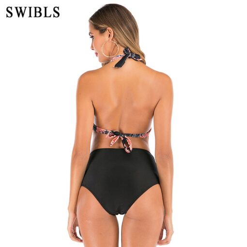 2020 Woman Plus Size Swimwear High Waist S-3XL Bikini Big Women Bathing Suits Floral Vintage Female Sexy Bather Swimsuits