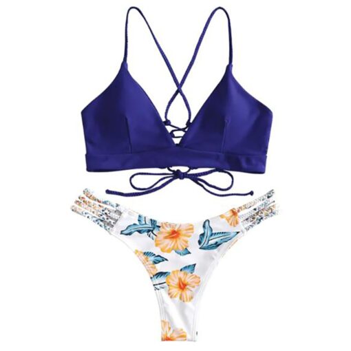 Women Swimwear Cut Flower Two Piece Sexy Bikini Set Pushups Swimsuit Set Bikini Bottoms High Waisted Swimming Suit купальник*P