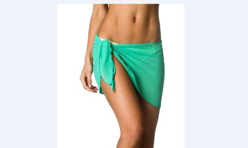 Women Beach Bikini Cover Up Solid Color Chiffon Wrap Skirt Sarong Scarf Beachwear Bathing Suit Beachwear Swimsuits