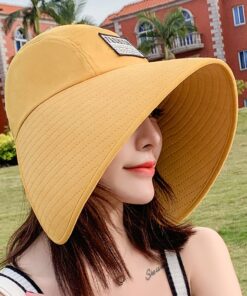Women Summer Large Wide Brim Adjustable Visor Beach Hats Foldable Anti-UV Women Sun Hat Outdoor Travel Panama Female Cap Bonnet