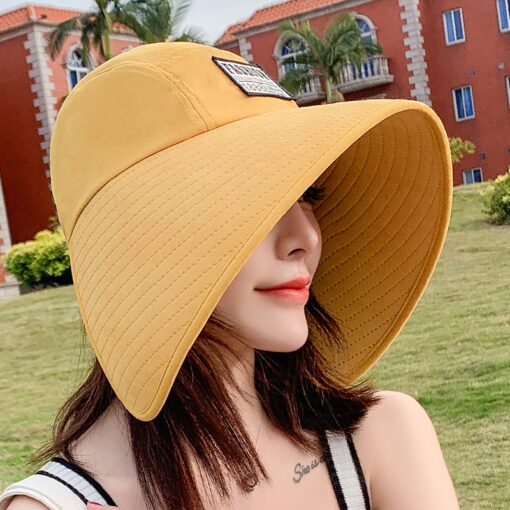 Women Summer Large Wide Brim Adjustable Visor Beach Hats Foldable Anti-UV Women Sun Hat Outdoor Travel Panama Female Cap Bonnet