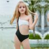 2021 Swimsuit Girl Swimwear Bikinis Child Sets Push Up Solid Hollow Out Beachwear Suit Brazilian Cover Up