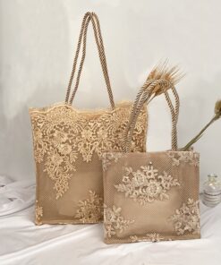 Embroidered Lace Straw Bags For Women Summer Hot Sale Travel Beach Shoulder Bags Trending Women's Handbag
