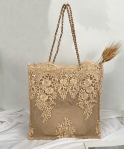 Embroidered Lace Straw Bags For Women Summer Hot Sale Travel Beach Shoulder Bags Trending Women's Handbag