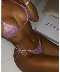 2019 New Ornaments Swimwear Women Sequins Diamond Bikini set Bathing Suit Sexy Push up Stones Straps Swimsuit Monokini Biquini