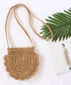 Qiaoduo Women Shoulder bag Summer Beach Bag Rattan Handmade Knitted Straw Large Capacity Bags Women Shoulder Bag Bohemia New