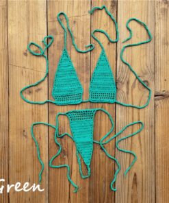 13 Color Hand Crochet Sunbathing Hot Bikini Women Sexy Micro Swimwear Mini Lingerie Sets