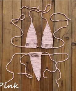 13 Color Hand Crochet Sunbathing Hot Bikini Women Sexy Micro Swimwear Mini Lingerie Sets