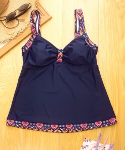 Plus Size Swimwear Women Tankini Swimsuit 3XL Large Swimming For Women 2020 Vintage Push Up Bathing Suit Blue Black Beachwear