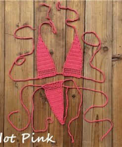 13 Color Hand Crochet Sunbathing Hot Bikini Women Sexy Micro Swimwear Mini Lingerie Sets