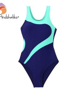 Andzhelika Children's One-Piece Suits Swimsuit Girls Beach Sport Bodysuit Solid Patchwork Kid Bathing Suit Girl Monokini AK81774