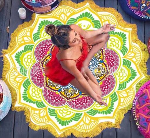 Beach Towel Tassel Yoga Mat Carpet Tapete Doormat Tapestry Indian Mandala Blankets Bathroom Carpet Camping Mattress