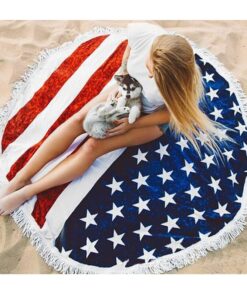 Flag Print Beach Towel Tassel Tapestry Yoga Mat Carpet Tapete Blankets Bathroom Carpet Picnic Blanket Mat Tapestry Mattress