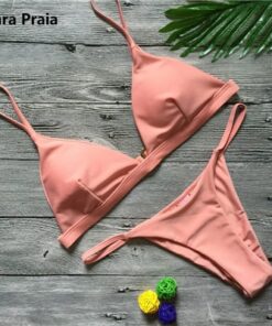 9 Colors Solid Bikini Set 2019 Sexy Push Up Swimwear Women Brazilian Swimsuit Low Waist Biquini Halter Two Pieces Bathing Suit