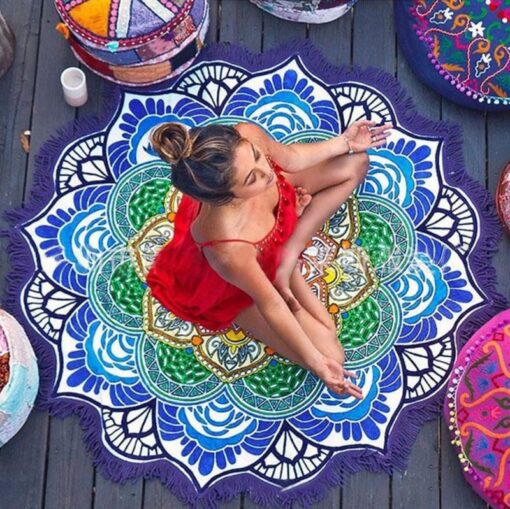 Beach Towel Tassel Yoga Mat Carpet Tapete Doormat Tapestry Indian Mandala Blankets Bathroom Carpet Camping Mattress