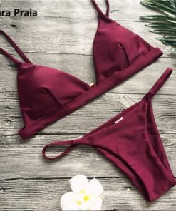 9 Colors Solid Bikini Set 2019 Sexy Push Up Swimwear Women Brazilian Swimsuit Low Waist Biquini Halter Two Pieces Bathing Suit