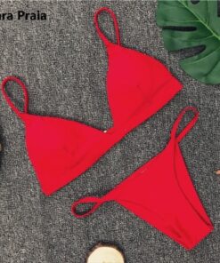 9 Colors Solid Bikini Set 2019 Sexy Push Up Swimwear Women Brazilian Swimsuit Low Waist Biquini Halter Two Pieces Bathing Suit