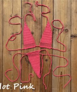 13 Color Hand Crochet Sunbathing Hot Bikini Women Sexy Micro Swimwear Mini Lingerie Sets