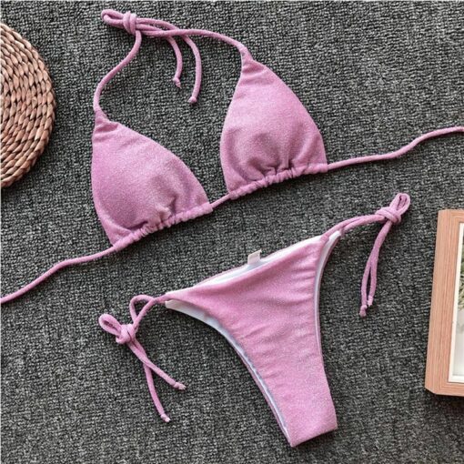 2019 New Ornaments Swimwear Women Sequins Diamond Bikini set Bathing Suit Sexy Push up Stones Straps Swimsuit Monokini Biquini