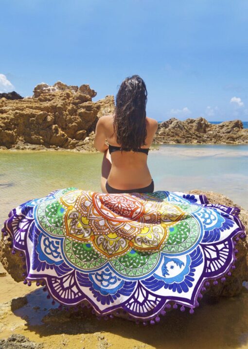 Beach Towel Tassel Yoga Mat Carpet Tapete Doormat Tapestry Indian Mandala Blankets Bathroom Carpet Camping Mattress