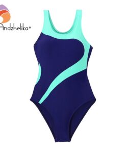 Andzhelika Children's One-Piece Suits Swimsuit Girls Beach Sport Bodysuit Solid Patchwork Kid Bathing Suit Girl Monokini AK81774