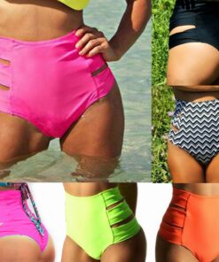S-XL Wholesale High Waist Women Bikini Bottom Shorts Elactic Women Swimwear Bottoms 5 Color Bathing Suit Beachwear Thong Shorts
