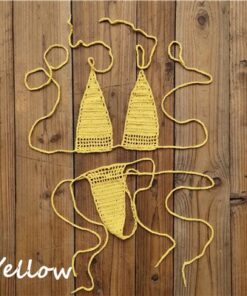 13 Color Hand Crochet Sunbathing Hot Bikini Women Sexy Micro Swimwear Mini Lingerie Sets