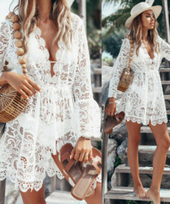 Women's Cover-ups Summer Lace Kimono Beach Bikini Covers Swimwear Beachwear