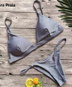 9 Colors Solid Bikini Set 2019 Sexy Push Up Swimwear Women Brazilian Swimsuit Low Waist Biquini Halter Two Pieces Bathing Suit