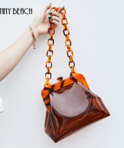 SUNNY BEACH Acrylic Luxury Crossbody Bag Women See Through Makeup Clutches Female Bag Clear Girl Small Mini Messenger Handbag