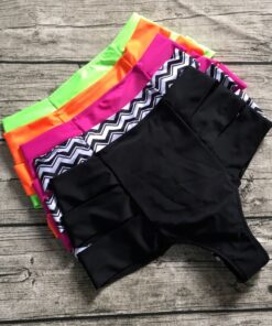 S-XL Wholesale High Waist Women Bikini Bottom Shorts Elactic Women Swimwear Bottoms 5 Color Bathing Suit Beachwear Thong Shorts