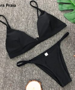 9 Colors Solid Bikini Set 2019 Sexy Push Up Swimwear Women Brazilian Swimsuit Low Waist Biquini Halter Two Pieces Bathing Suit