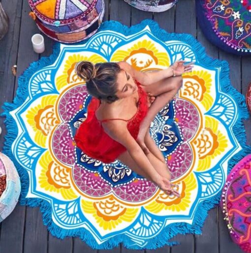 Beach Towel Tassel Yoga Mat Carpet Tapete Doormat Tapestry Indian Mandala Blankets Bathroom Carpet Camping Mattress