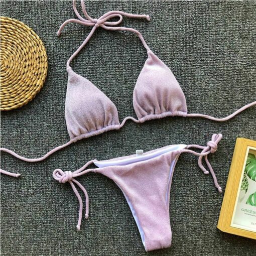 2019 New Ornaments Swimwear Women Sequins Diamond Bikini set Bathing Suit Sexy Push up Stones Straps Swimsuit Monokini Biquini