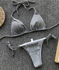 2019 New Ornaments Swimwear Women Sequins Diamond Bikini set Bathing Suit Sexy Push up Stones Straps Swimsuit Monokini Biquini