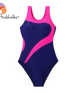 Andzhelika Children's One-Piece Suits Swimsuit Girls Beach Sport Bodysuit Solid Patchwork Kid Bathing Suit Girl Monokini AK81774