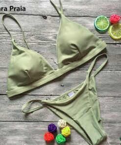 9 Colors Solid Bikini Set 2019 Sexy Push Up Swimwear Women Brazilian Swimsuit Low Waist Biquini Halter Two Pieces Bathing Suit