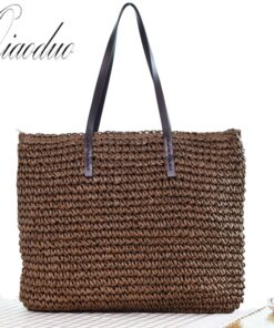 Qiaoduo Women Shoulder bag Summer Beach Bag Rattan Handmade Knitted Straw Large Capacity Bags Women Shoulder Bag Bohemia New