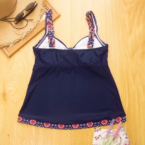 Plus Size Swimwear Women Tankini Swimsuit 3XL Large Swimming For Women 2020 Vintage Push Up Bathing Suit Blue Black Beachwear
