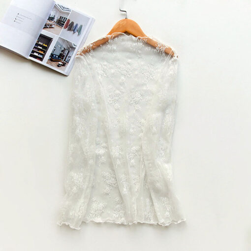 TOKITIND Saida De Praia Beach Cover Up Pareo Playa Coverup Dress Vestido Livre Swimsuit Wear Swimwear White Lace Women Beachwear